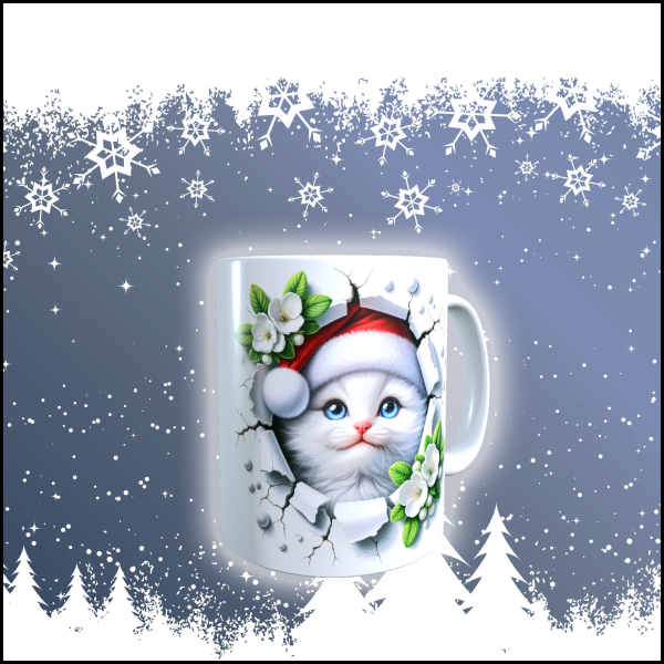 Weihnachtstasse "Kätzchen" aus Kunststoff für Kinder